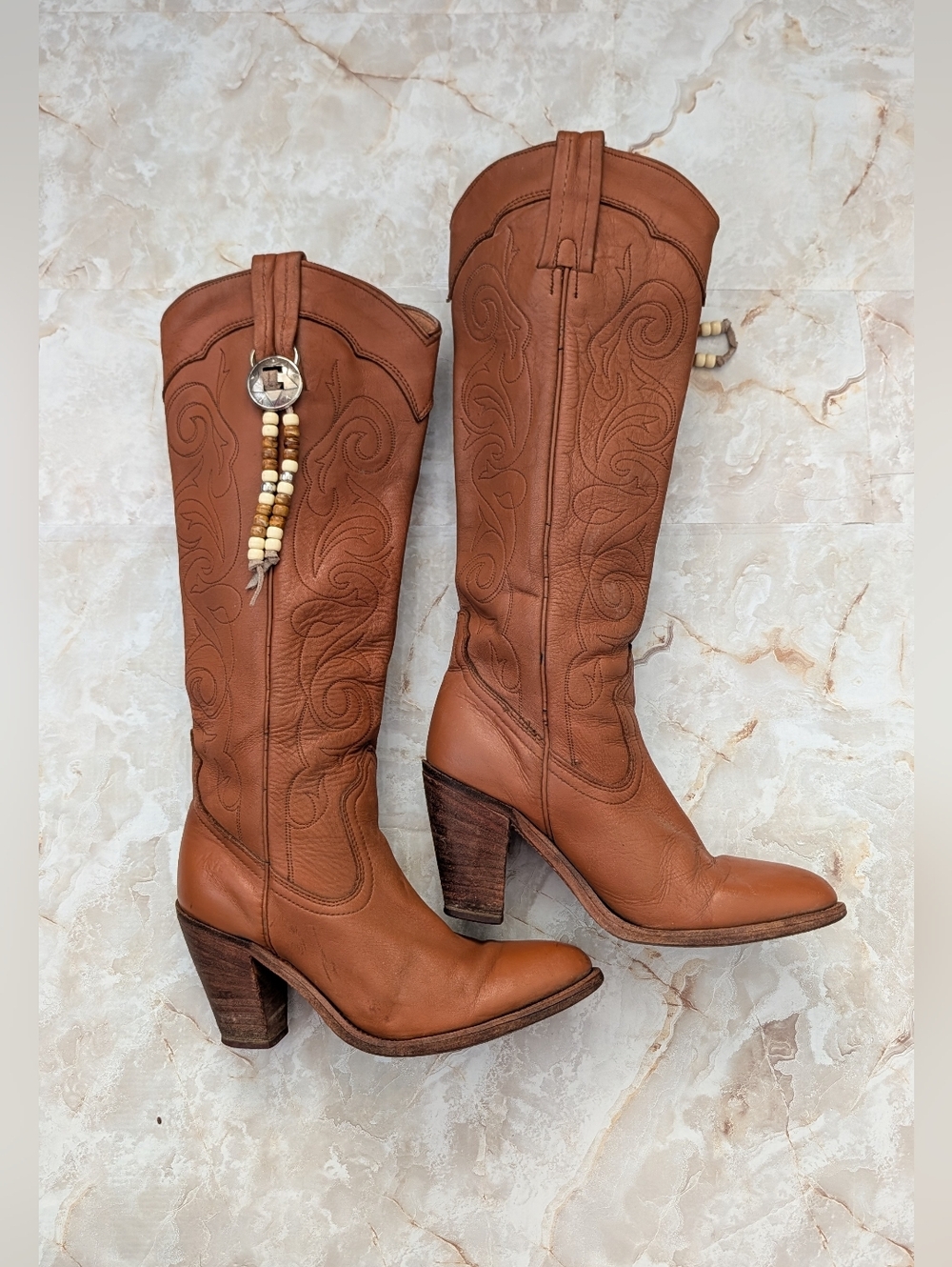 Vintage Frye Knee-High Cowgirl Boots Woman's Size 7.5 B - Picture 4 of 15